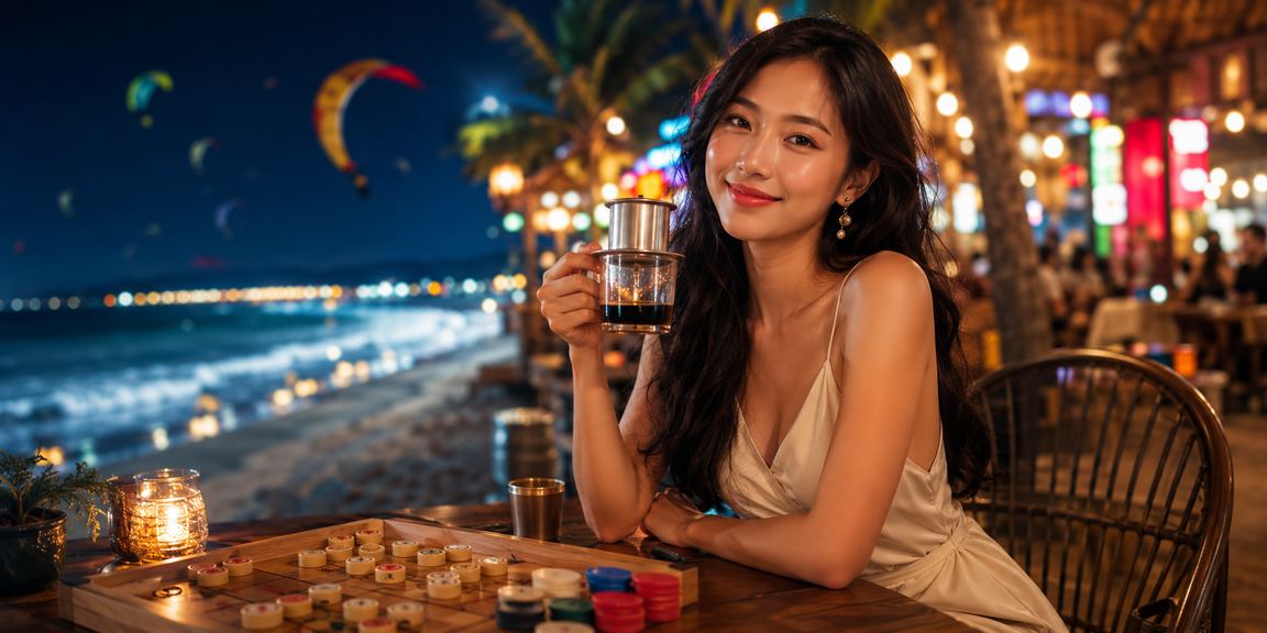 Người dùng tham gia cược card game online tại Mũi Né trong quán cà phê